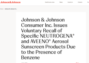 Aveeno and Neutrogena Spray Sunscreens Recalled Due to Low Levels of Benzene, a Carcinogen